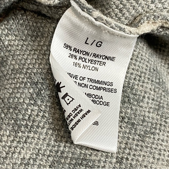 Denver Hayes Hooded Sweater Leopard Print Sz Large Very Soft Split Hem - Picture 5 of 9